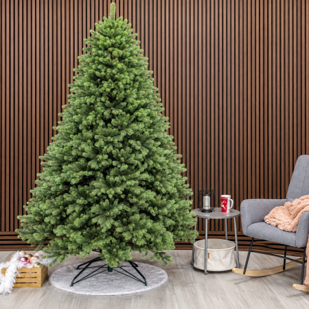 Brazi artificiali - Brad artificial, Hollandia, verde cu varfuri verzi, integral 3D, 250 cm