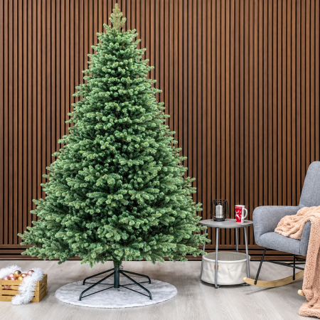 Brazi artificiali - Brad artificial, Scandinavia, verde cu varfuri argintii, integral 3D, 230 cm