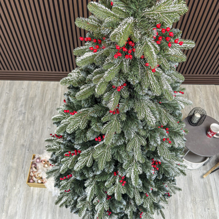 Brad artificial, Alexima Elite, verde nins cu merisoare, mix 2D+3D, 230 cm [2]