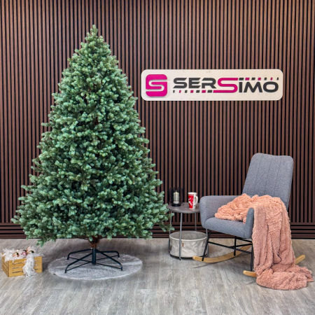 Brad artificial Sersimo, Hollandia, verde cu varfuri argintii, integral 3D, 230 cm [4]