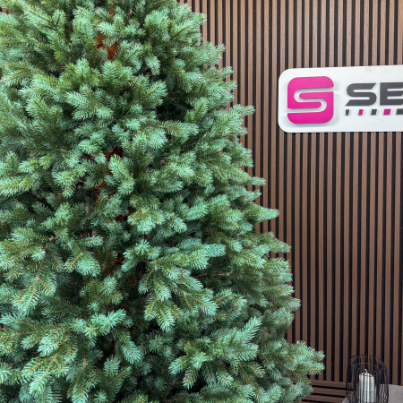Brad artificial Sersimo, Hollandia, verde cu varfuri argintii, integral 3D, 230 cm [13]