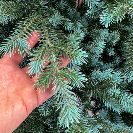 Brad artificial, Scandinavia, verde cu varfuri argintii, integral 3D, 210 cm [3]