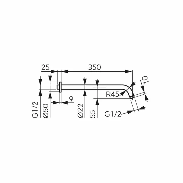 Brat de dus Ferro crom lucios cu montare pe perete [1]