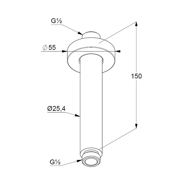Brat de dus negru mat Kludi A-QA 15 cm [1]