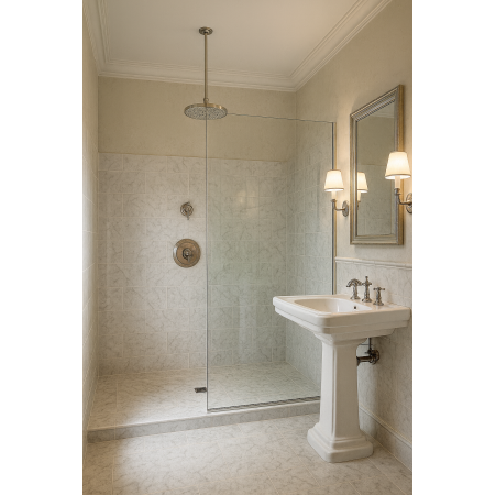 Brat de dus Remer Rubinetterie Wellness 347N50, 500 mm, montaj fix, compatibil para dus patrata/rotunda, alama cromata [3]