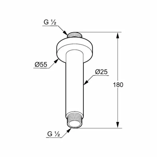 Brat de dus vertical Kludi A-QA 15 cm crom masca rotunda [1]