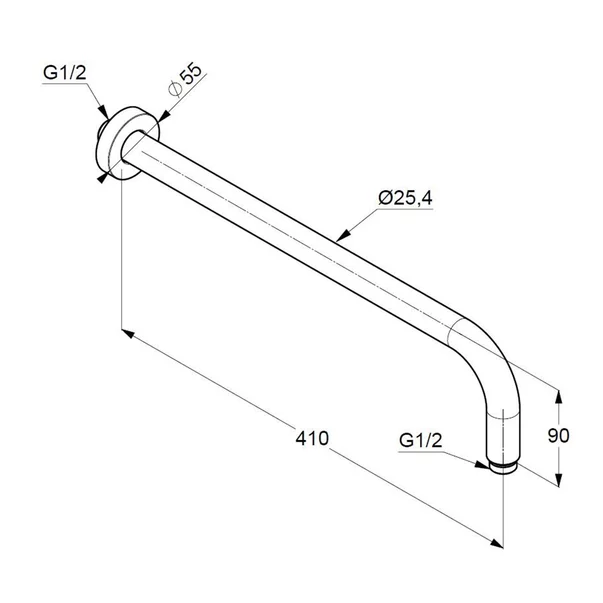 Brat dus Kludi A-QA negru mat 40 cm [1]