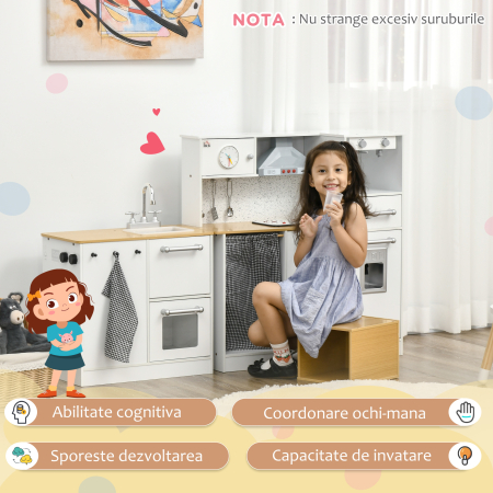  Bucatarie Copii - Set 2 Piese, Ustensile, Lumini & Sunete [4]