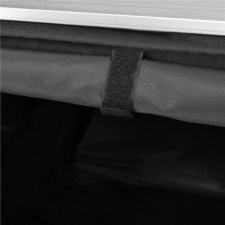 Bucatarie de camping pliabila cu 3 blaturi MDF, cadru aluminiu, portabila pentru exterior, 175x45x110 cm, gri [29]