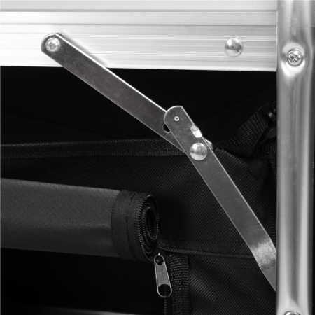 Bucatarie de camping pliabila cu 3 blaturi MDF, cadru aluminiu, portabila pentru exterior, 175x45x110 cm, gri [25]