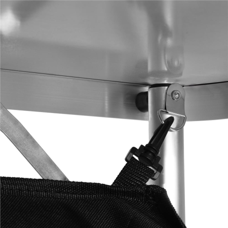 Bucatarie de camping pliabila cu 3 blaturi MDF, cadru aluminiu, portabila pentru exterior, 175x45x110 cm, gri [21]