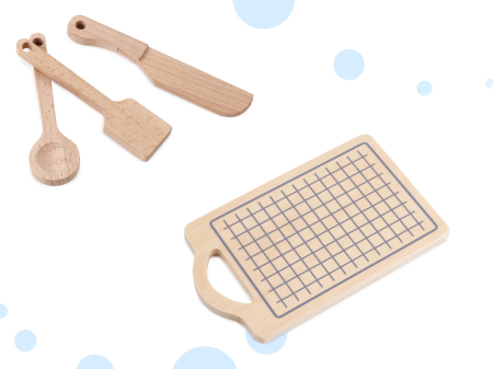 Bucatarie din lemn pentru copii cu accesorii, MDF si lemn, 68x25x82 cm, gri si alb [8]