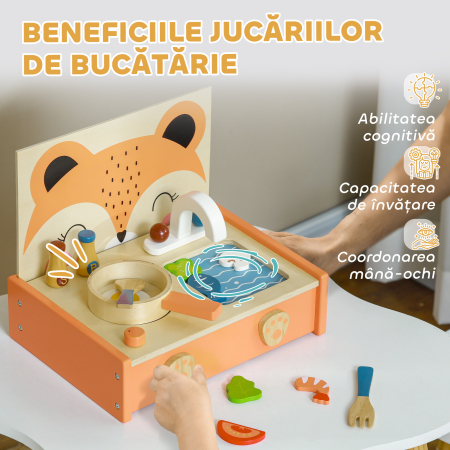  Bucatarie Jucarie Copii - Cu Plita & 12 Accesorii, 3-5 Ani [5]