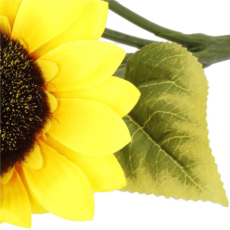 Buchet de flori artificiale din poliester, 2 fire de floarea soarelui, 57cm [10]