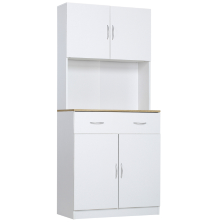 Bucatarie -  Bufet Bucatarie Alb 80×40×180 cm - Cu Dulap si Sertar