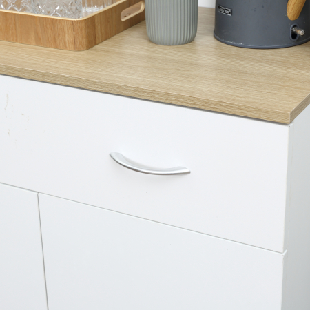  Bufet Bucatarie Alb 80×40×180 cm - Cu Dulap si Sertar [7]