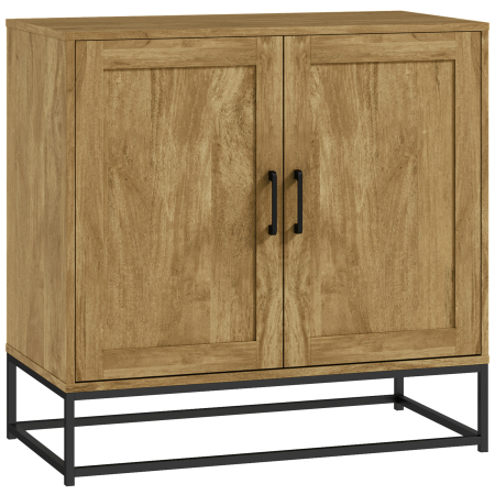 Bucatarie -  Bufet Bucatarie, Dulap Depozitare cu 2 Nivele si Raft Reglabil, Mobilier Pal Melaminat Lemn Natural, 80×40×78 cm