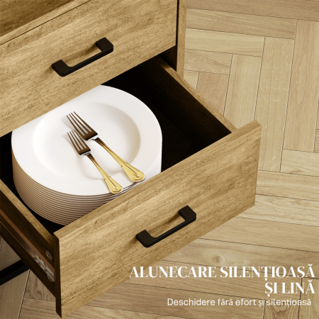  Bufet cu 2 Sertare si Raft Metalic 80×40×78 cm [5]