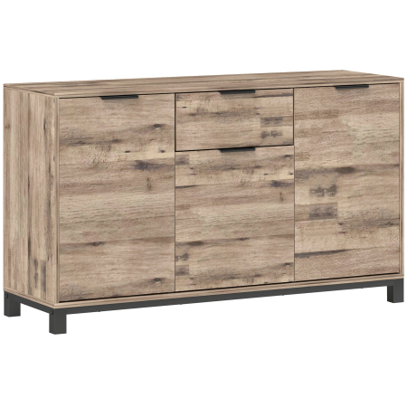 Bucatarie -  Bufet cu Sertar si 3 Dulapuri cu Rafturi Reglabile, 120x36,5x70 cm, Maro