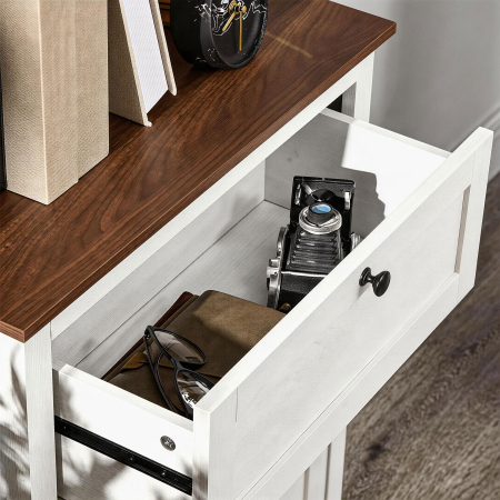  Bufet de depozitare cu multiple spatii de depozitare, 2 usi cu raft reglabil, 1 sertar, 60L x 30Ad x 87,5i cm [6]