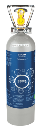 Accesorii baterii - Butelie CO2 Grohe 40423000, 2000 g, 475 mm, blue professional gama compatibila, metal, igienic, Albastru