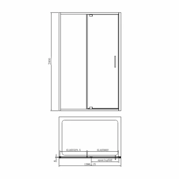 Cabina de dus dreptunghiulara cu usa pivotanta Mediterraneo Andina 120x90 crom [1]