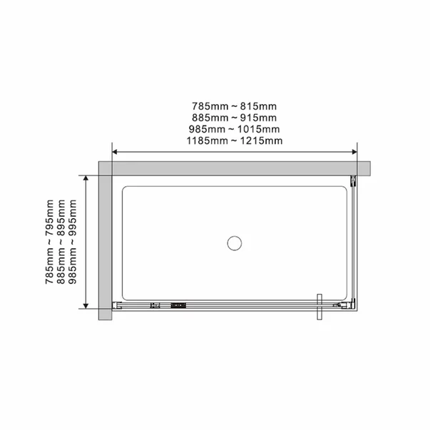 Cabina de dus dreptunghiulara cu usa pivotanta Mediterraneo Andina 120x90 crom [2]