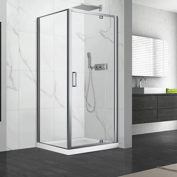 Cabine de dus - Cabina de dus dreptunghiulara cu usa pivotanta Mediterraneo Andina 120x90 crom