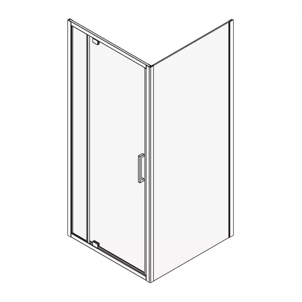 Cabina de dus dreptunghiulara Mediterraneo Anda cu usa pivotanta 100x80 cm crom [2]