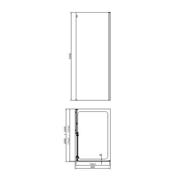 Cabina de dus dreptunghiulara Mediterraneo Panda Black cu usa culisanta 100x80 negru [1]