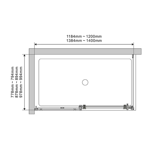 Cabina de dus dreptunghiulara Mediterraneo Panda Black cu usa culisanta 100x80 negru [3]