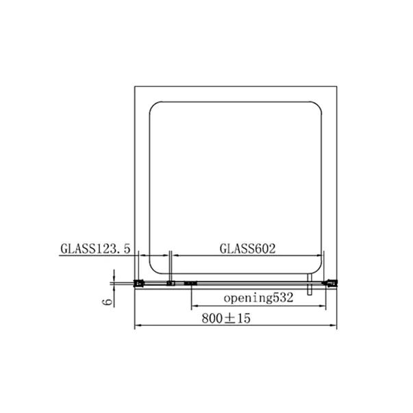 Cabina de dus patrata cu usa pivotanta Mediterraneo Andina 80x80 crom [3]
