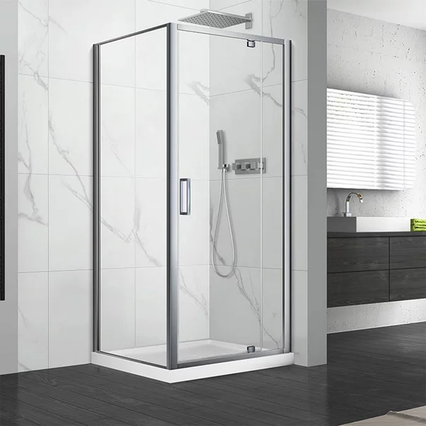 Cabine de dus - Cabina de dus patrata cu usa pivotanta Mediterraneo Andina 80x80 crom