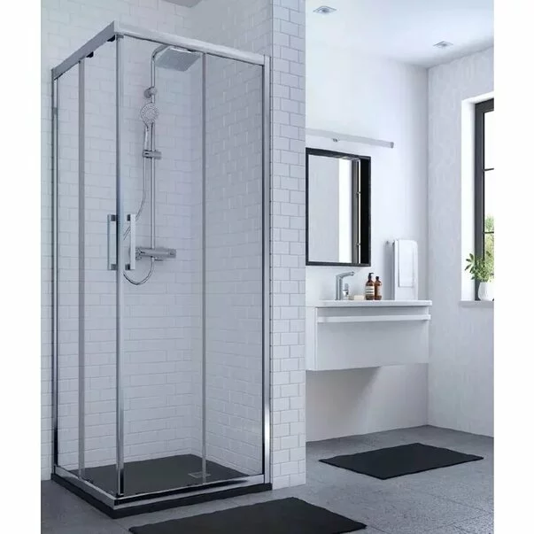 Zona de dus - Cabina de dus patrata cu usi glisante Ideal Standard Connect 2 80x80 profil alb