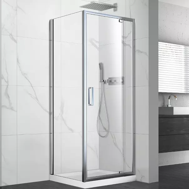 Cabine de dus - Cabina de dus patrata Mediterraneo Anda cu usa pivotanta 80x80 cm crom