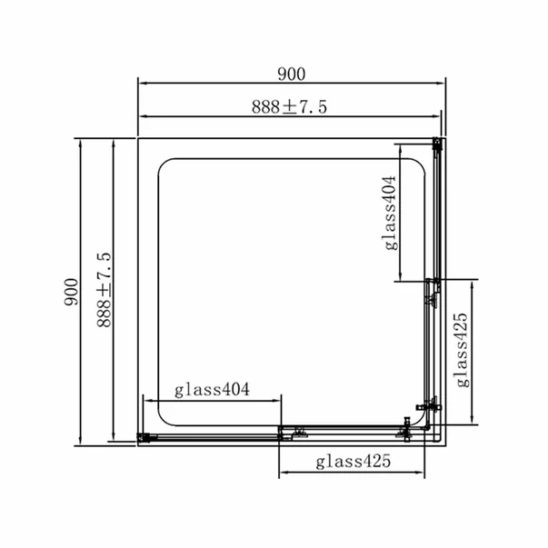 Cabina de dus patrata Mediterraneo Hector Black cu usi culisante 90x90 negru 200 cm [2]