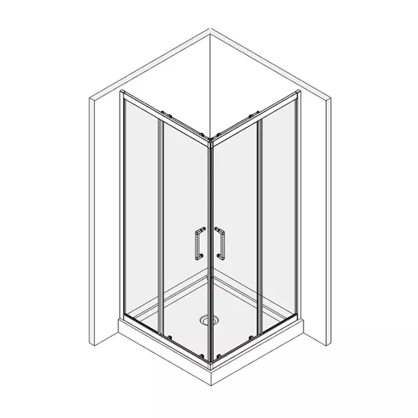 Cabina de dus patrata Mediterraneo Hector N cu usi culisante 80x80 cm crom [1]