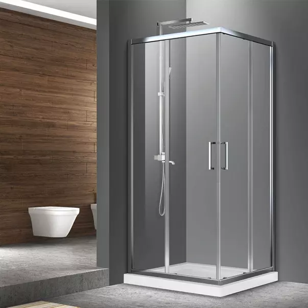 Cabine de dus - Cabina de dus patrata Mediterraneo Hector N cu usi culisante 80x80 cm crom