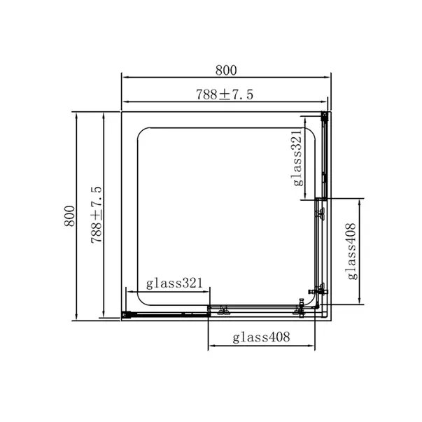 Cabina de dus patrata Mediterraneo Hector N cu usi culisante 80x80 cm negru [1]