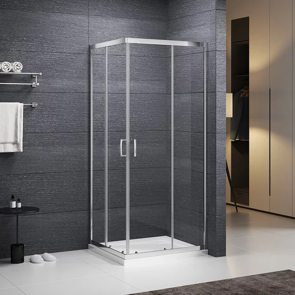 Zona de dus - Cabina de dus patrata Roth Sundis cu usi glisante 80x80 cm crom-transparent