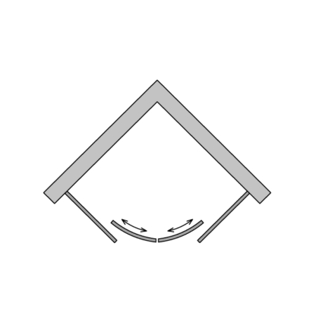 Cabina de dus Sanswiss, Ocelia, semirotunda 90 x 90 cm, cu acces pe mijloc, crom lucios [4]