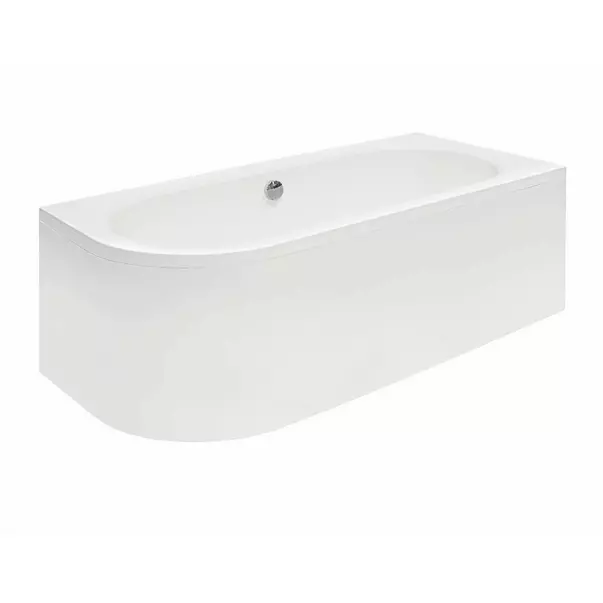 Cada asimetrica Besco Avita 160x75 cm alb lucios cu montaj dreapta [5]