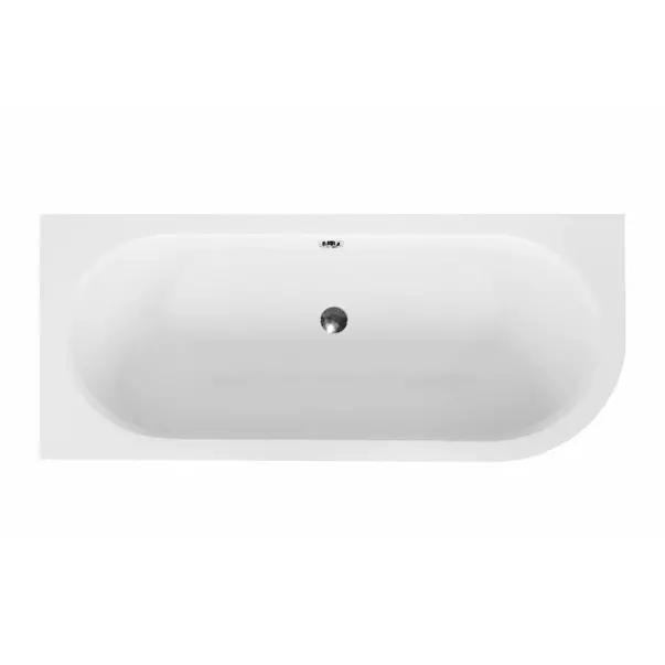 Cada asimetrica Besco Avita 160x75 cm alb lucios cu montaj stanga [4]