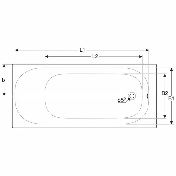 Cada dreptunghiulara Geberit Soana 160x70 cm cu scurgere laterala [3]