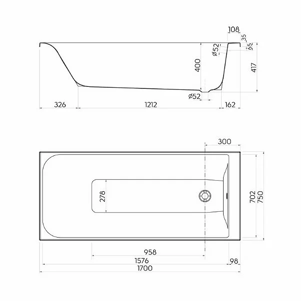 Cada dreptunghiulara Kolo Rekord 170x75 cm [3]