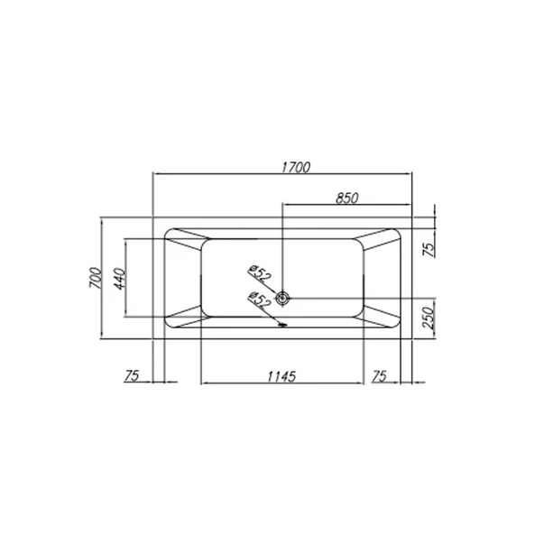 Cada dreptunghiulara Kolpasan Elektra 170x70 cm [2]