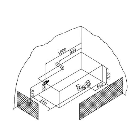 Cada dreptunghiulara Kolpasan, Elektra, 180 x 80 cm, acril [3]