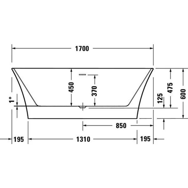 Cada freestanding alb Duravit DuraToro 170x75 cm [3]