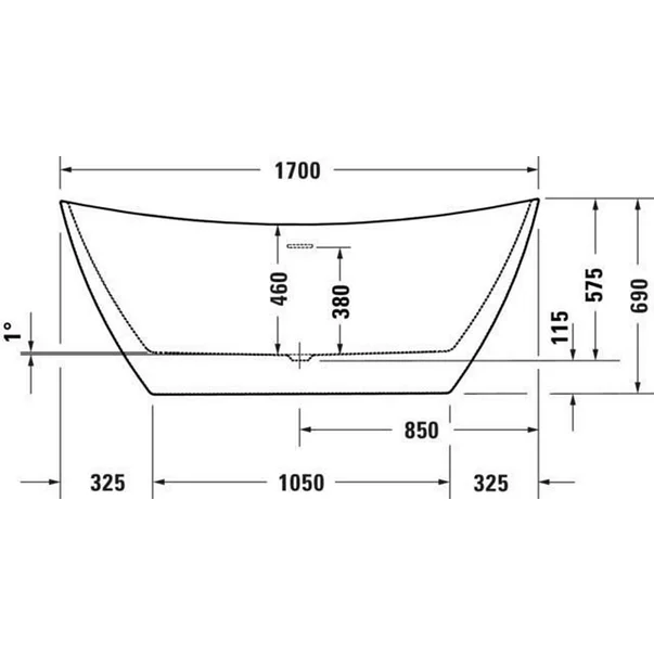 Cada freestanding alb Duravit DuraVato 171x70 cm [3]