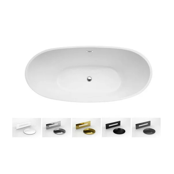 Cada freestanding Besco Ayla 170x80 cm alb lucios [4]